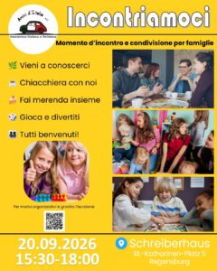 ☕️ Incontriamoci - Momento di incontro e condivisione per famiglie  @ Schreiberhaus