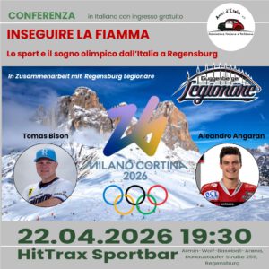 Conferenza: Inseguire la fiamma - HitTrax Sportbar, Armin-Wolf-Baseball-Arena, Donaustaufer Straße 256, Regensburg @ HitTrax Sportbar, Armin-Wolf-Baseball-Arena