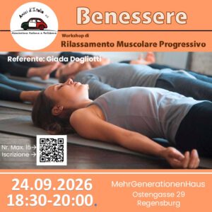BENESSERE: Workshop di Rilassamento Muscolare Progressivo @ Mehrgenerationenhaus, Ostengasse 29, Regensburg